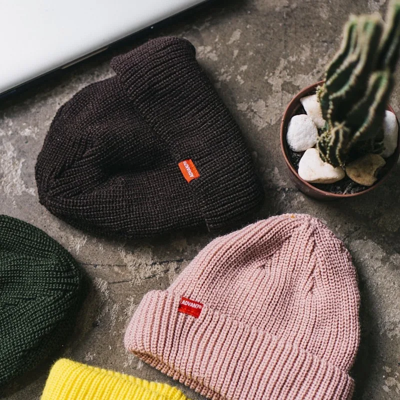 Custom Ribbed Knit Cuffed Beanies