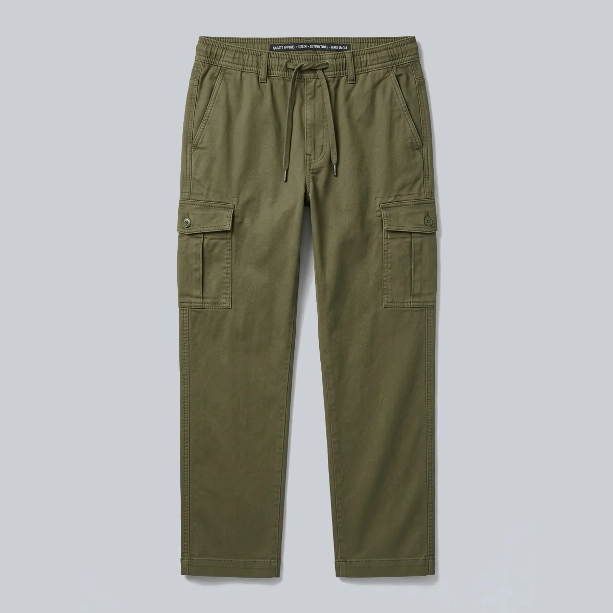 Woven Drawstring Cargo Pants